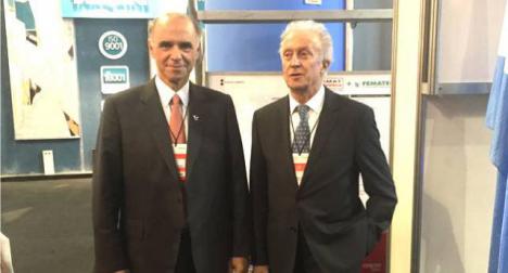 De Izq. a Der.: Juan Chediak, titular de la Cmara Argentina de la Construccin (CAC) y Miguel Camps, presidente de la Asociacin de Empresarios de la Vivienda de la Repblica Argentina (AEV)