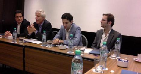 De Izq. a Der: Federico Dez, Flavio Simonotto y Pablo y Gabriel Brodsky durante la presentacin del fondo comn de inversion inmobiliaria.