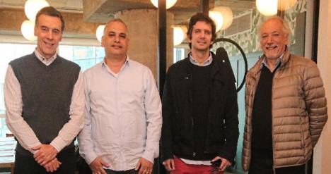 De Izq. a Der.: Alejandro Belio, Marcos Juejati, Martin Fabiani y Jorge Leder en el desayuno de reas Globales