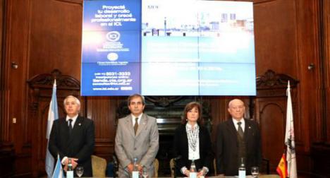 Juan Carlos Franceschini, Javier Lpez, Estela Reca y Jorge Alonso en el acto