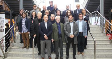 Carlos Sallaberry, Enrique Avogadro, embajadores, funcionarios y delegados del comit Bienal en el recorrido inaugural de la XVII Bienal de Arquitectura de Buenos Aires