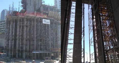 Harbour Tower, con diseo de Carlos Ott, en construccin dentro del complejo de Madero Harbour.