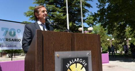 El gobernador Rodolfo Surez, durante el acto