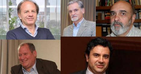 Arriba de Izq a Der: Damián Tabakman; Gustavo Llambías y Nestor Magariños. Abajo, de Izq a Der: Darío López y Gervasio Ruiz de Gopegui. Arriba de Izq a Der: Damián Tabakman; Gustavo Llambías y Nestor Magariños. Abajo, de Izq a Der: Darío López y Gervasio Ruiz de Gopegui.